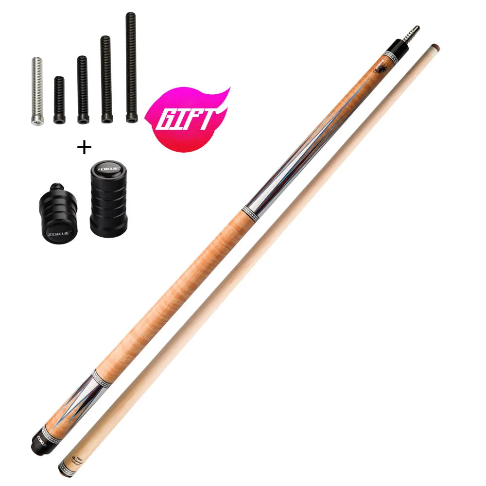 ZOKUE-Professional Billiard Cue with Case, Carom Stick, Korean 3 Cushion, Taper, 12mm Tip, 142 cm, Libre Cue with Case