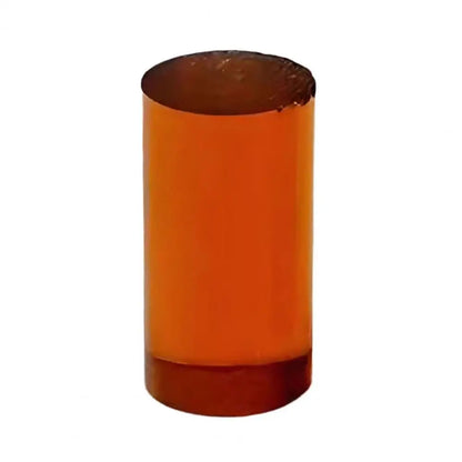 Cylindrical orange object on a white background