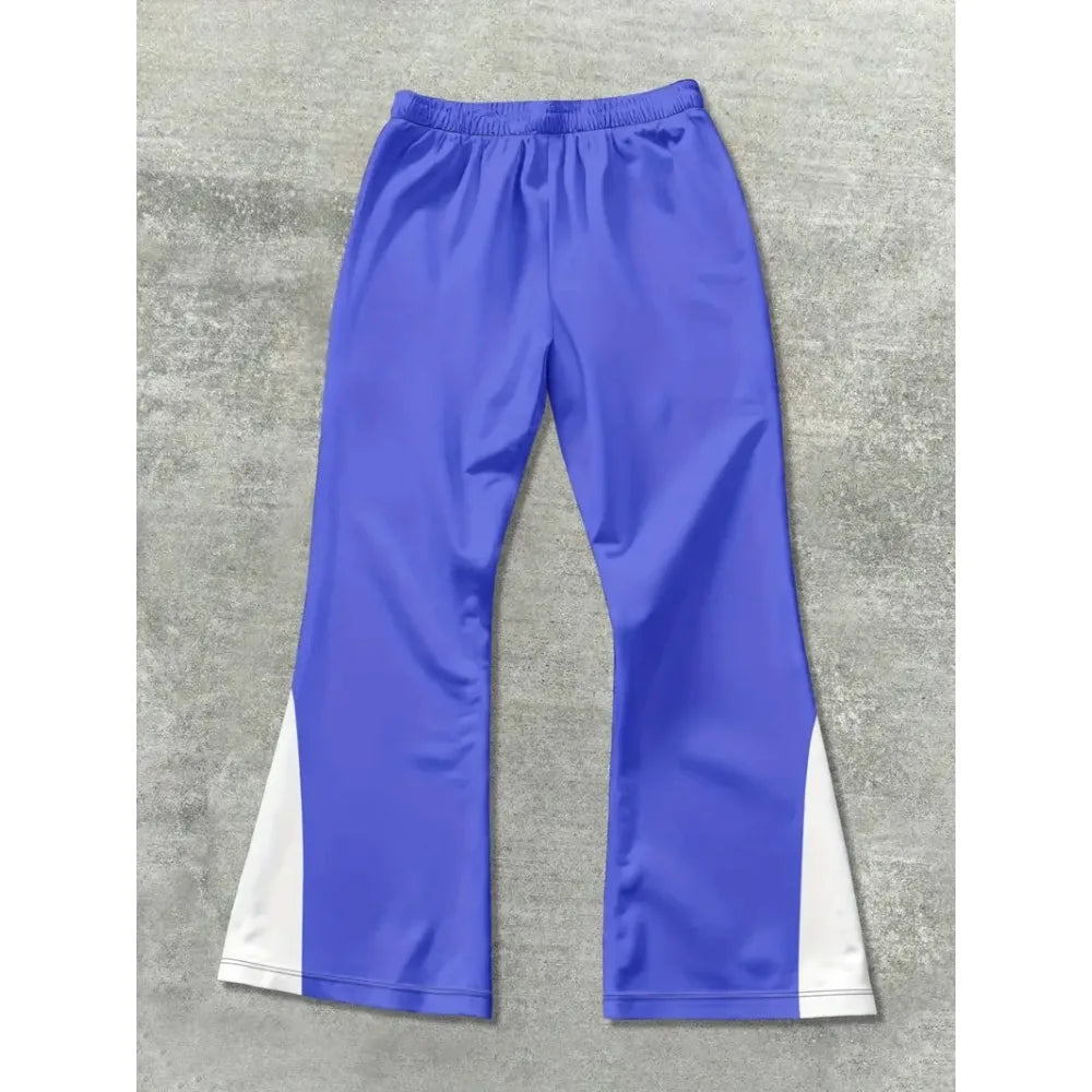 Herren lässiger Streetstyle, trendiger Cross-Print, modische, leicht ausgestellte schwarz-weiße Color-Block-Design-Sweatpants für Herren