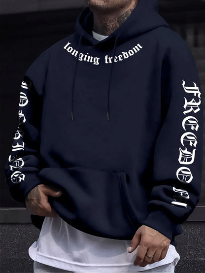 The 2025 autumn new men's hoodie is a casual and fashionable outdoor simple men's wear with letter prints