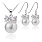 925 Sterling Silver Pearl Bridal Jewelry Set for Women