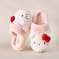Autumn Winter Hello Kitty Slippers For Women Plush Cute Sanrio Home Warm Cotton Slippers Cartoon Home Indoor Shoes Gifts