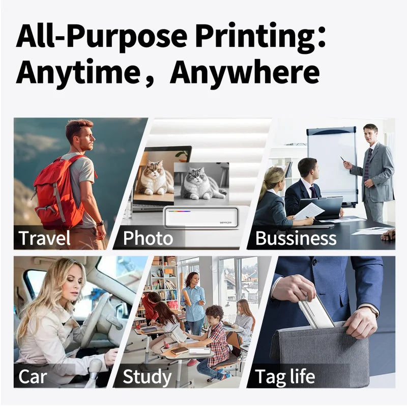 Portable A4 Bluetooth Thermal Printer for Office & Travel