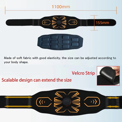Waist Smart Muscle Toner Abdominal Toning Belt Abs Trainer Body Massage Training Workout Home Gym Fitness Equipment
