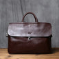 Echtes Leder Herren Aktentasche Vintage Natur Rindsleder Handtasche Große Kapazität Umhängetasche Lässige Mode Computertasche