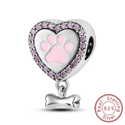Charm 925 Sterling Silver Pink Pendant Charm Fit Original Charm Bracelet Necklace Beads DIY Jewerlry Accessories