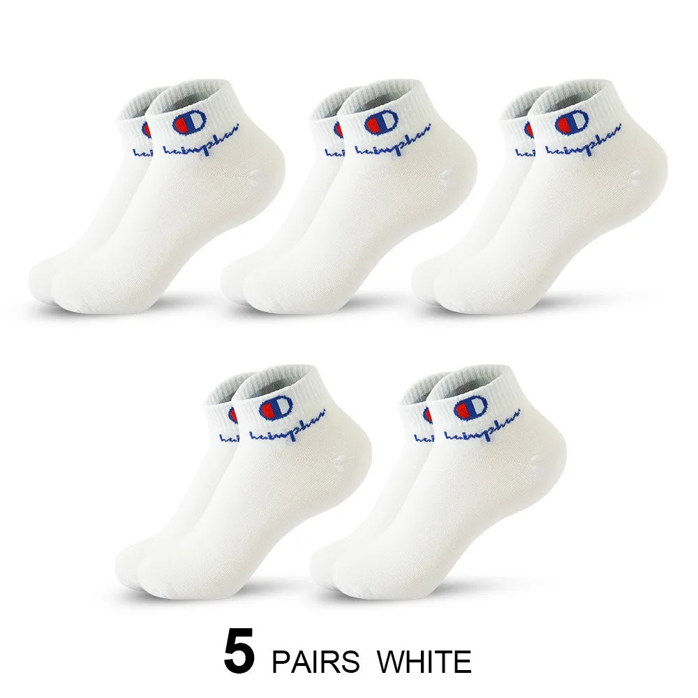 5/10/20 Paar Herren Knöchelsocken Baumwolle Klassische Markenmode Schwarz-Weiße Socken Atmungsaktive Mesh Sportsocken für den Sommer