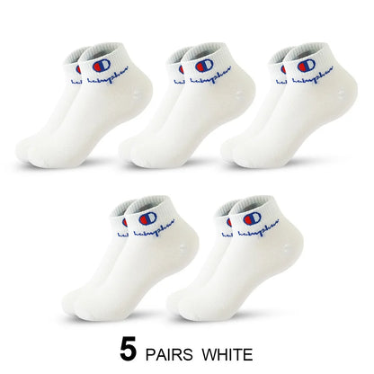 5/10/20 Paar Herren Knöchelsocken Baumwolle Klassische Markenmode Schwarz-Weiße Socken Atmungsaktive Mesh Sportsocken für den Sommer