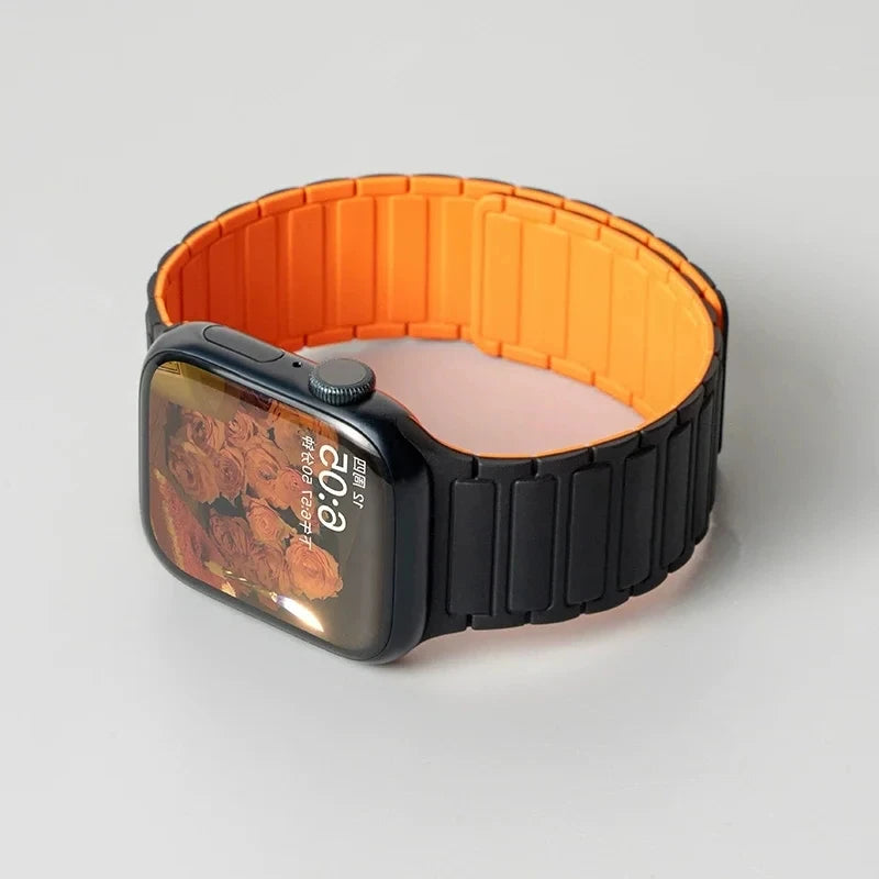 Silicone Strap for Apple Watch 46mm 42mm 49mm 45mm 41mm 44mm 40mm Magnetic Band for IWatch Ultra 3/2 Series 11 10 9 8 7 6 SE 5