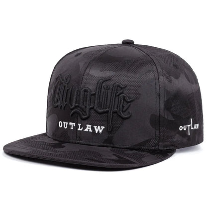 Fashion Flat Brim Embroidered Sunshade Baseball Hat