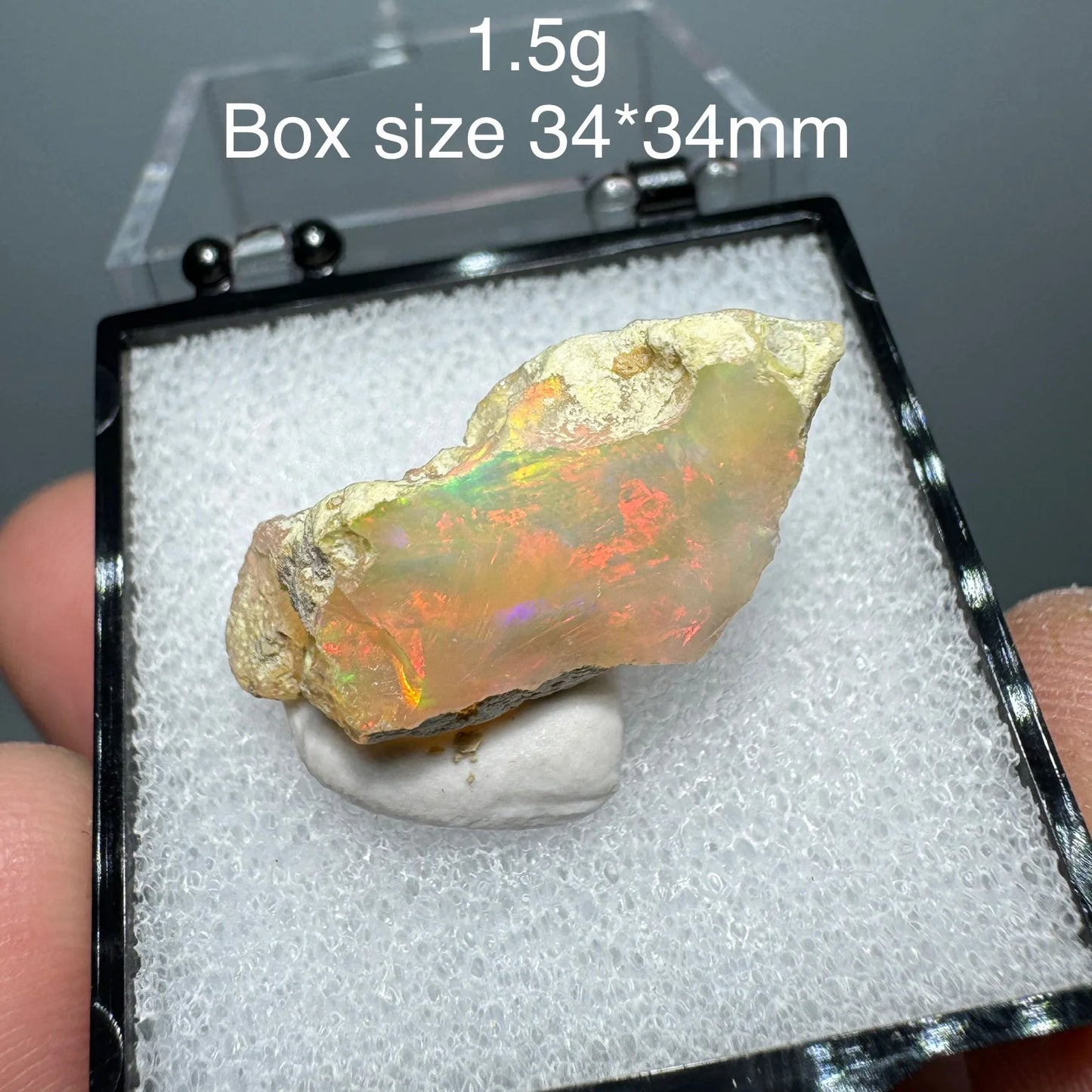 Natural Ethiopia Opal Gem Mineral Specimen Box