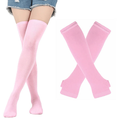 Mehrfarbig gestreifte Overknee-Strümpfe für Damen und Mädchen | Lange Kniestrümpfe