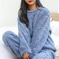 Soft Coral Velvet Warm Pajama Set for Women Cozy Loungewear Outerwear for Winter Christmas Back to School Gift ﻿