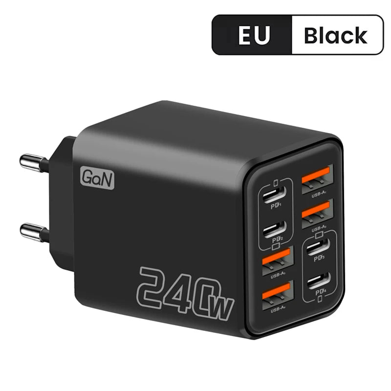 240W GaN USB-C Charger 8-in-1 Fast Charging