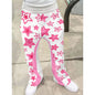 Women's Cross Print Flared Color-Block Sweatpants