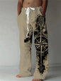2025 Summer New Men's Casual Pants 3D Retro Shabby Print Beach Pants 100% Polyester Fiber Lightweight Stretch Cord Sweatpants