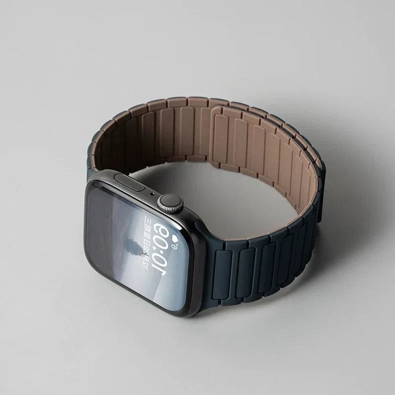 Silicone Strap for Apple Watch 46mm 42mm 49mm 45mm 41mm 44mm 40mm Magnetic Band for IWatch Ultra 3/2 Series 11 10 9 8 7 6 SE 5