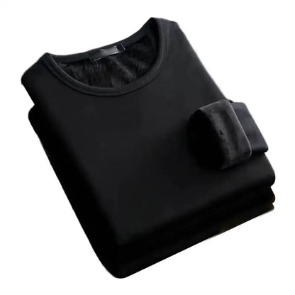 Winter Men Thickening Velvet Warm Tops Men's Long-sleeved Thermal Underwer Male Round Neck Fashion T-shirt