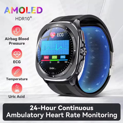 2025New Nursing Grade Air Pump Airbag Accurate Measure ECG Blood oxygen SmartWatches Men Blood Pressure Fitness Sport SmartWatch