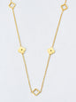 Japan and South Korea style simple stainless steel four-leaf clover plum blossom interlocking pendant necklace for daily wear