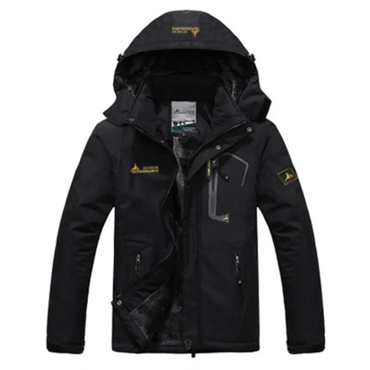 Men's Winter Parka Windproof Fur Hooded Military Jacket Slim Fit