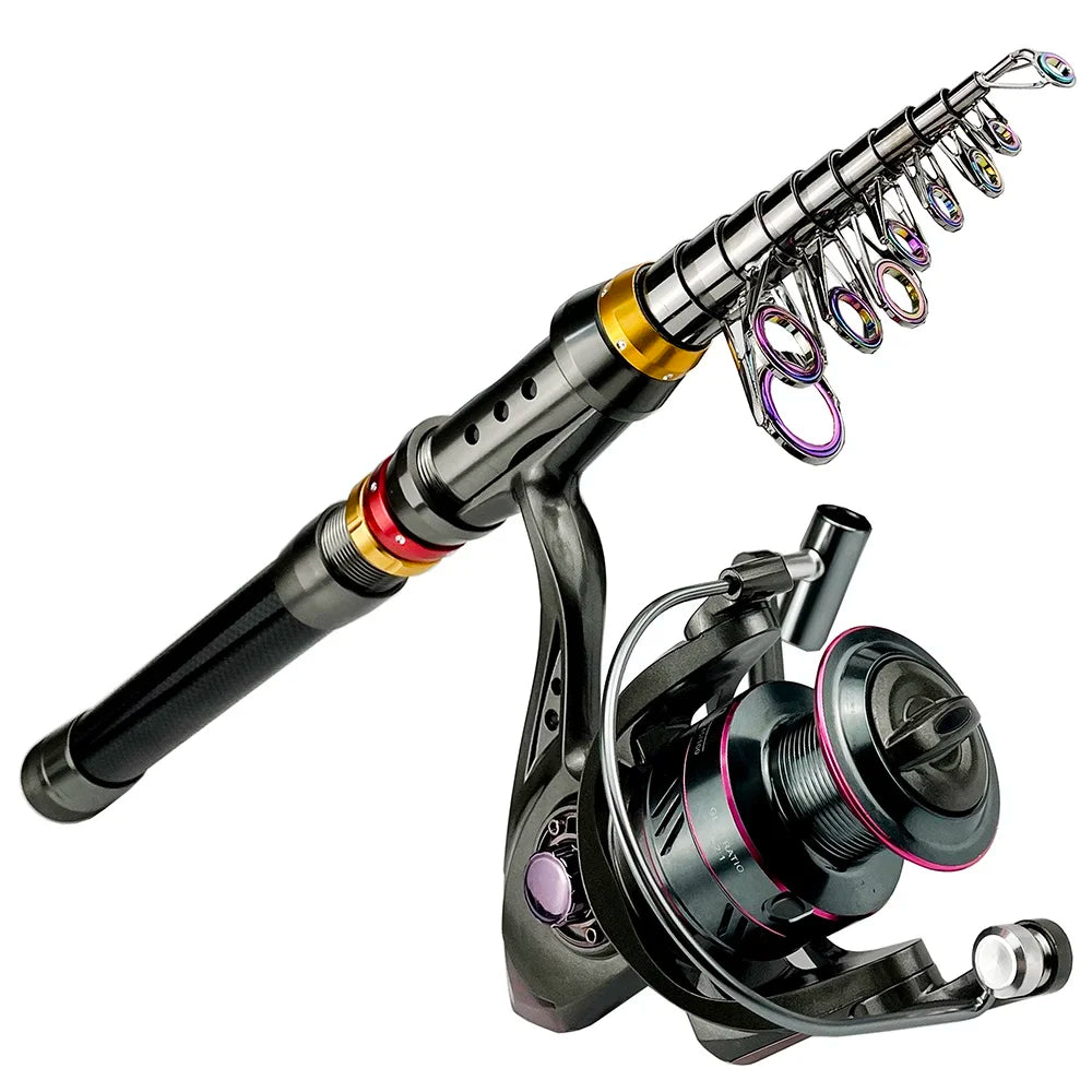 Carbon Fiber Fishing Rod & Reel Combo 1.8-3.6m features