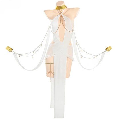 Anime mythisches Mondnacht Göttin Kleid Ägyptische Königin Uniform Outfit Cosplay Kostüm Hohle durchsichtige Rollenspiel Unterwäsche Dessous