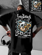 Europäisches und amerikanisches Herren-T-Shirt mit mechanischem Bären-Buchstabenprint, bequem und atmungsaktiv, Rundhals, Outdoor-Street-Top für den Sommer