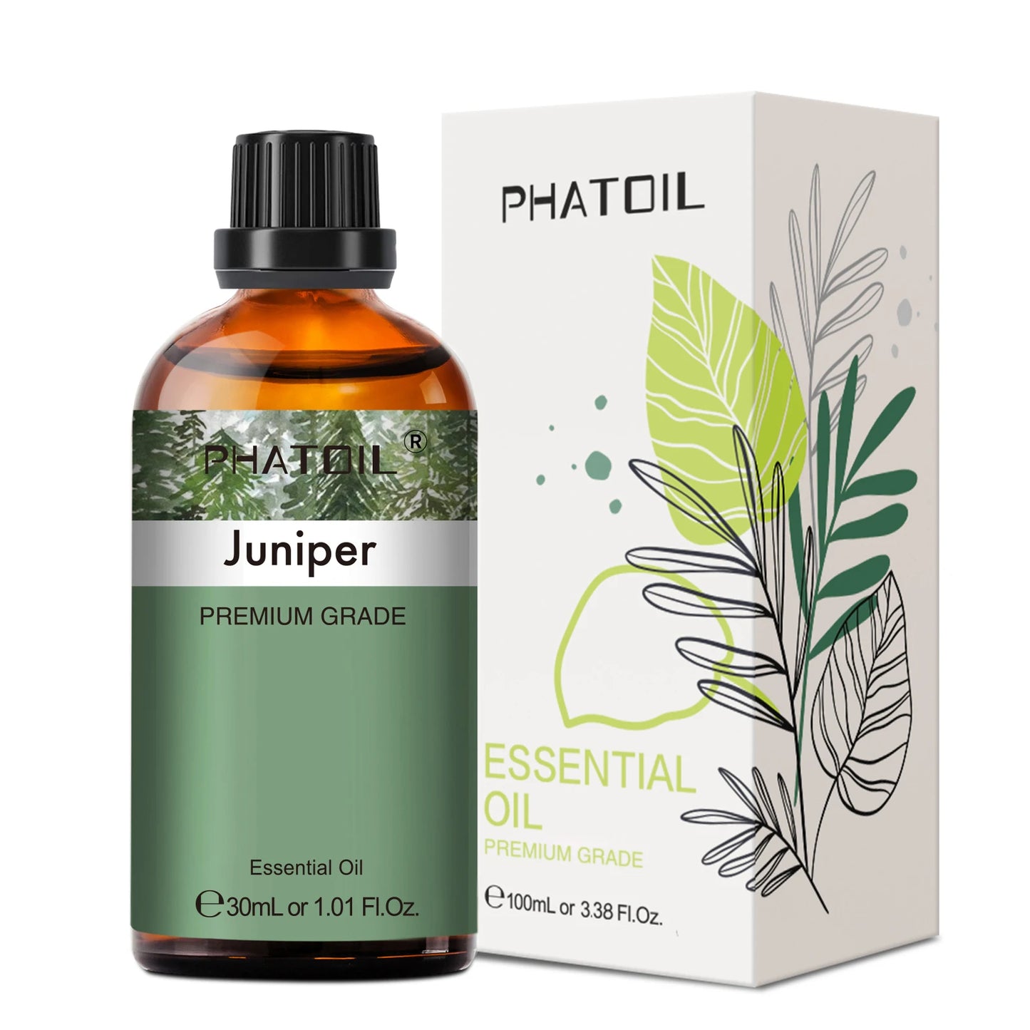 PHATOIL 1 Stk. Ätherisches Aromatherapieöl 30ml Zitrone Eukalyptus Lavendel Bergamotte Jasmin Wacholder Rose Vanille Ätherisches Aromaöl