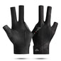 Offene Finger Billardhandschuhe Atmungsaktives Polyester Snooker-Poolhandschuhe Verstellbarer Klettverschluss Glatt Weich Leicht Amateurtraining