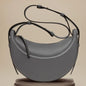 2025 French fashion genuine leather women's shoulder bag, crescent bag, niche design zipper closure shoulder crossbody bag
