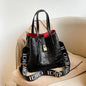 2025 New Large-capacity Bucket Bag, Winter Fashion Letter Printing Temperament Versatile Messenger Bag