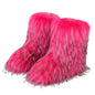 Winter Shoe Women's Winter Fluffy Faux Fox Fur Boots Woman Plush Warm Snow Boots Luxury Footwear Girls' Furry Fur Bottes Fashion