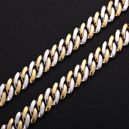 Provence Moissanite Cuban Chain Bracelet for Men Two-color S925 Silver Rapper Bangles Hip Hop Bracelet Miami Link Chain for Man