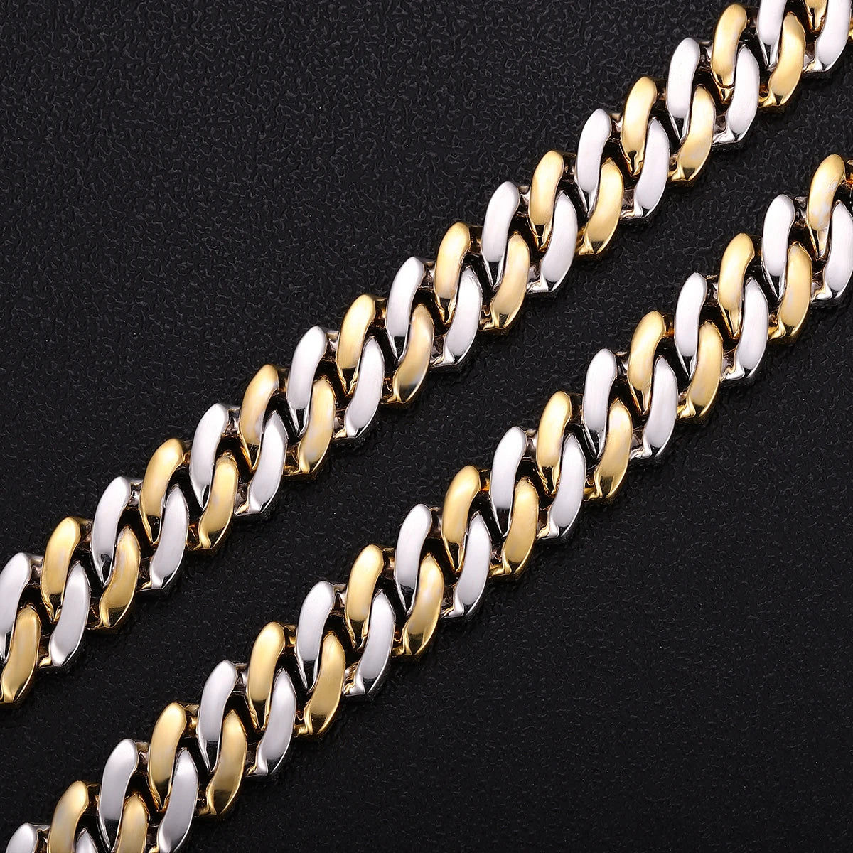 Provence Moissanite Cuban Chain Bracelet for Men Two-color S925 Silver Rapper Bangles Hip Hop Bracelet Miami Link Chain for Man