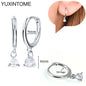 925 Sterling Silver Ear Needle Fashion Hoop Earrings White Crystal Luxury Women's Silver Earrings Wedding Women's Jewelry Gift