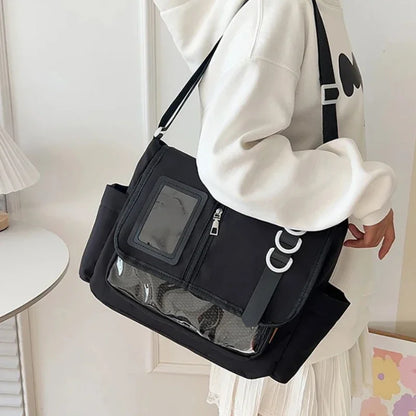 Bags for Girls New Transparent Itabag Shoulder Crossbody Bag  Badges Display Plate Ita Bag