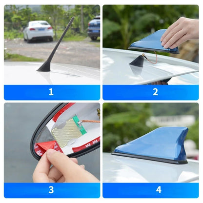 Carbon Fiber Shark Fin Car Roof Antenna - AM FM Signal