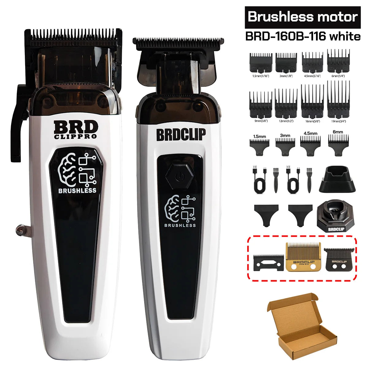 BRDCLIP 106B FA1T 609 Profi Haarschneidemaschine 7500RPM 7700RPM 7000RPM DLC Klinge mit Basis 106B Bürstenloser Motor Haarschneider