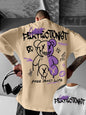 Summer New Men's American Street Letter Printed Cotton T-shirt Short Sleeve O-neck Tees Casual Sports Loose Oversized Tops