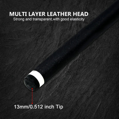 Premium carbon fiber pool cue for snooker and American 9-ball game, with a red monster design, smooth grip, 13mm tip and 148cm