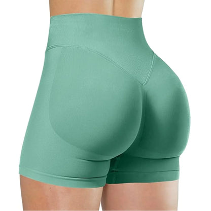 Women's Summer High Waist Yoga Shorts | Solid Color Running Fitness