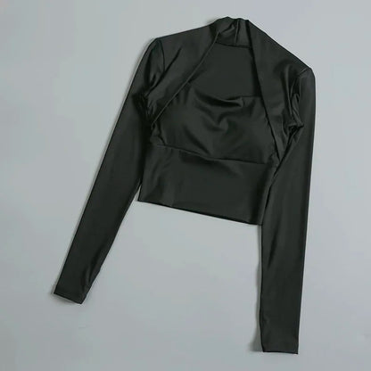 Fitness Chest Cushion Sports Top Women Long Sleeve Shirts Pra Speed Up Short Elegant Dance Yoga Clothes Small Waistband Gym