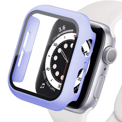 Displayschutzfolie aus gehärtetem Glas+Abdeckung für Apple Watch Zubehör 45mm 41mm 44mm 40mm 42mm Displayschutzfolie Apple Watch Hülle Serie 9 4 5 6 SE 7 8