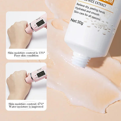 Reis Handcreme Volumenaufbauend Verjüngend Nährend Feuchtigkeitsspendend Erfrischend Nicht Fettende Handpflegecreme 30g