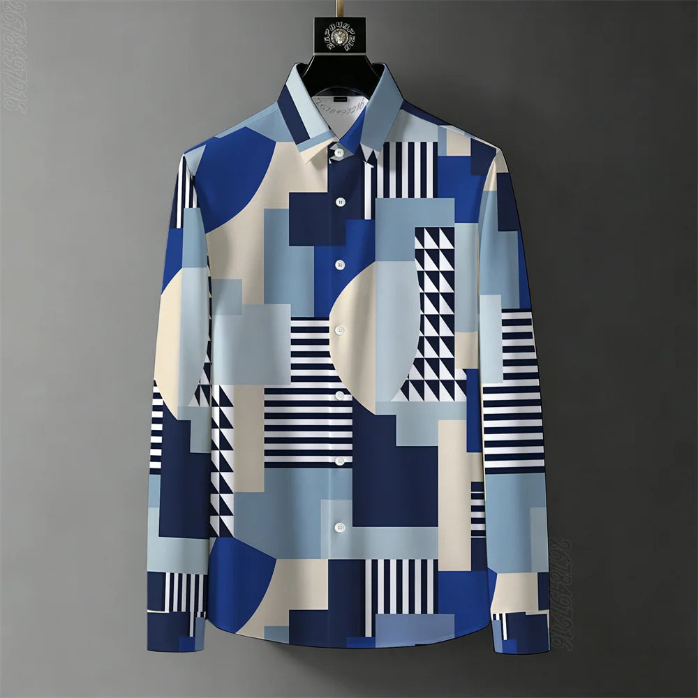 Men's Abstract Graffiti Print Casual Shirt