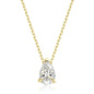 Smyoue Certified 1CT 2CT Pear Cut D VVS1 Moissanite Necklace for Women 18k Gold Plated Jewelry 100%  Sterling Silver 925 Pendant