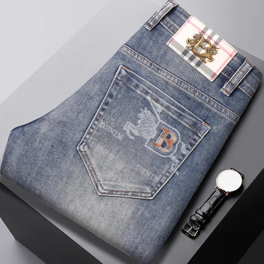 Men's Slim Fit Elastic Denim Jeans | Summer Casual