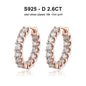 KNOBSPIN 2.6ct D Color Moissanite Earring 925 Sterling Sliver Plated White Gold Hoop Earring for Women Wedding Party Jewelry