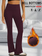 Women's Super Soft High Waisted Fleece Flare Leggings Tummy Control Soft Bootleg Bootcut Pants